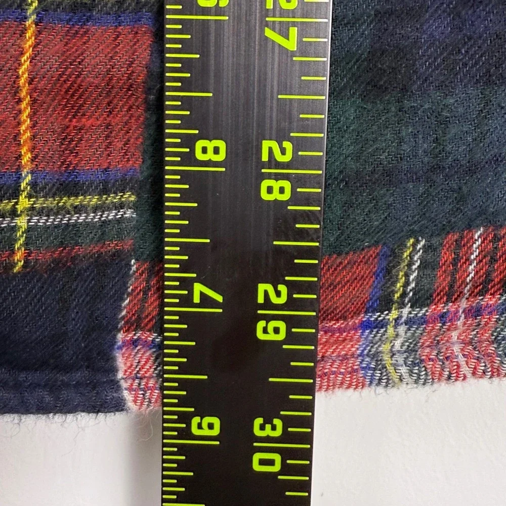 J. Crew Flannel Shirt Mens XL Multi Madras Patchwork Cotton Mid Weight Classic